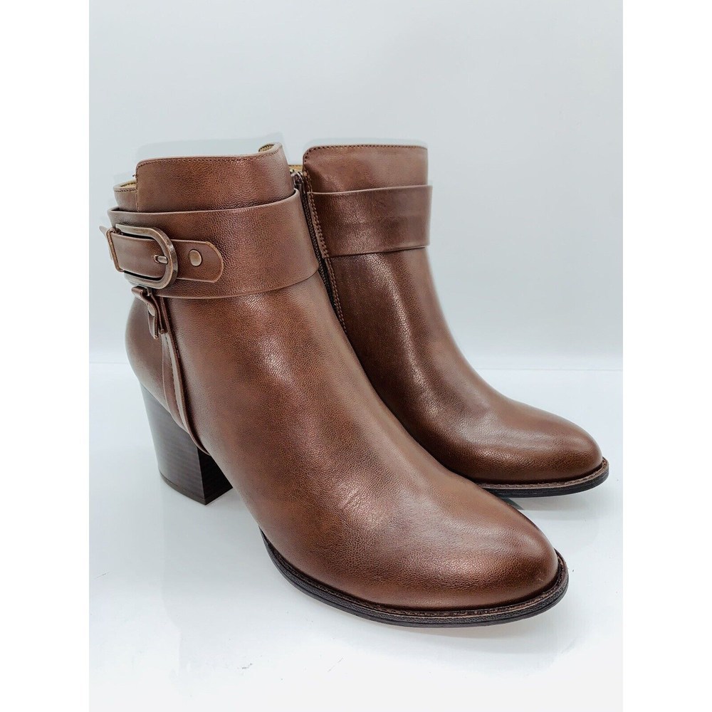 EUROSOFT Women's Sydney Ankle Boots Fuax Leather Brown US 10M / EUR 42 - Picture 2 of 9